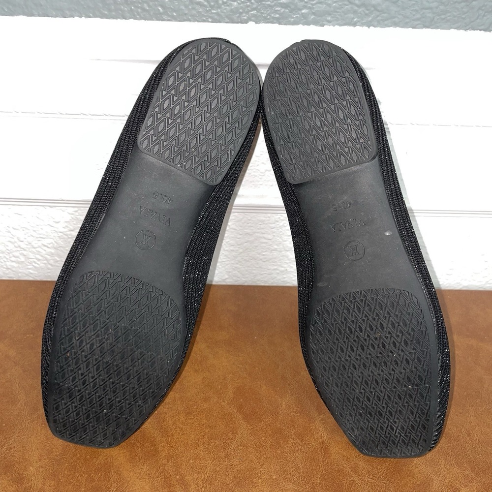 Vivaia Margot 2.0 V-Cut‎ Square Toe Flats Black With Sparkle Size: 9 (EU 40.5) - Picture 6 of 7